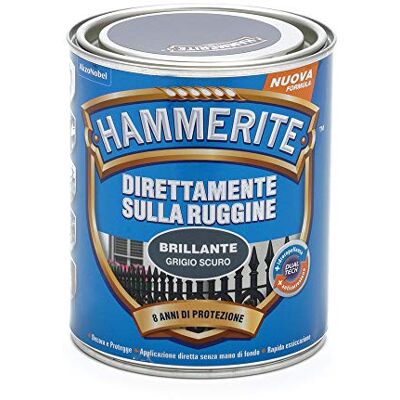 Hammerite Direttamente Sulla Ruggine Brillante Grigio Scuro 0.75 l Hammerite Direttamente Sulla Ruggine Brillante Grigio Scuro 0.75 l