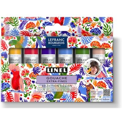 Lefranc Bourgeois 302057 Linel Gouache Extrafine – Set Design – Colori selezionati dall’artista Carole Rampinetta, 6x14ml Lefranc Bourgeois 302057 Linel Gouache Extrafine – Set Design – Colori selezionati dall’artista Carole Rampinetta, 6x14ml