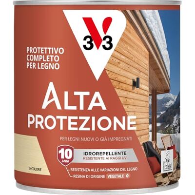 V33 Protettivo Completo per Legno BIO Alta Protezione all'Acqua Incolore 0,75 L V33 Protettivo Completo per Legno BIO Alta Protezione all'Acqua Incolore 0,75 L