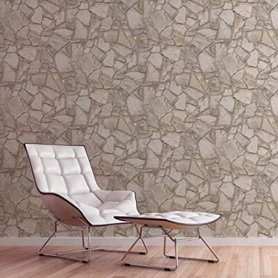 A.S. Création Bricks & Stones Carta da parati in tessuto non tessuto, 10,05 m x 0,53 m, prodotta in Germania A.S. Création Bricks & Stones Carta da parati in tessuto non tessuto, 10,05 m x 0,53 m, prodotta in Germania