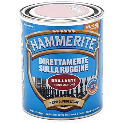 Hammerite Direttamente Sulla Ruggine Brillante Rosso Mattone 0.75 l Hammerite Direttamente Sulla Ruggine Brillante Rosso Mattone 0.75 l