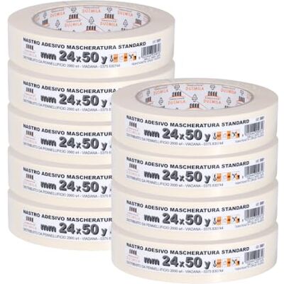 PENNELLIFICIO 2000 Set 9 Nastri in Carta per Mascheratura e per Imbianchini, Rimozione Senza Residui, Antimacchia, Dimensioni 24 mm x 45 m – Made in Italy PENNELLIFICIO 2000 Set 9 Nastri in Carta per Mascheratura e per Imbianchini, Rimozione Senza Residui, Antimacchia, Dimensioni 24 mm x 45 m – Made in Italy