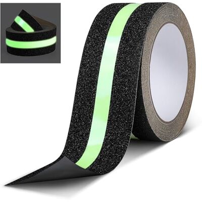 AiQInu Nastro Antiscivolo, 5m x 5cm Nastro Fluorescente Adesivo, Nastro Bagliore Nel Buio, Strisce Antiscivolo, per Scale, Gradini, Pavimenti Scivolosi Interno e Esterno AiQInu Nastro Antiscivolo, 5m x 5cm Nastro Fluorescente Adesivo, Nastro Bagliore Nel Buio, Strisce Antiscivolo, per Scale, Gradini, Pavimenti Scivolosi Interno e Esterno