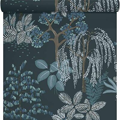 Lutèce Carta da parati da giardino Zen giapponese Blu marino, sfondo blu Vinile su tessuto non tessuto Camera da letto, soggiorno, corridoio, soggiorno Lutèce Carta da parati da giardino Zen giapponese Blu marino, sfondo blu Vinile su tessuto non tessuto Camera da letto, soggiorno, corridoio, soggiorno