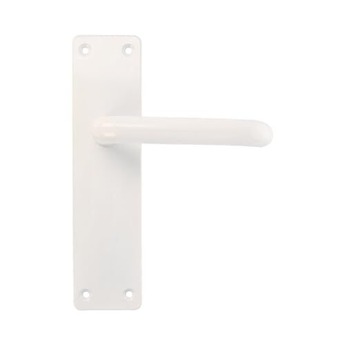 Amig Set di due maniglie con piastra   Maniglia per porta interna o esterna   Materiale: alluminio   Colore bianco   Misure: 222x55x10mm