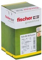 Fischer tasselli per chiodi N Green 6 x 80/50 S, 45 pezzi,