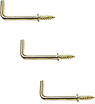 Merriway Ganci a Squadra Porta-Oggetti a Vite con Spalla, Finitura Anodizzata Ottone, Bianco, 13 mm, Set di 50 Pezzi