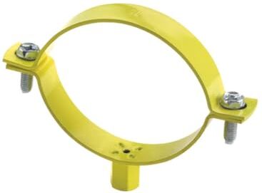 Index Fascetta stringitubo AB di GA   aufgeschweisste registrazione, per tubi in acciaio, Tubo in PVC, per Gas accensione   M8 di registrazione, Giallo rivestito in plastica, diametro 48 mm, 2 pezzi