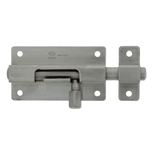 Amig Perno di sicurezza per porte di passaggio   Acciaio inossidabile 18/8   Installazione facile   Versatile per camere da letto, bagni ed esterni, argento, 80 mm, acciaio inossidabile