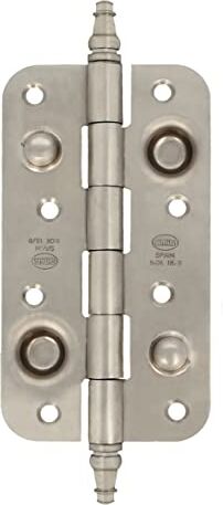 Amig Cerniera di sicurezza   150 x 82 x 3 mm   Bordi rotondi   Con estremità decorativa   Supporto per porte di ingresso con fermezza   Acciaio inossidabile 18/8 argento opaco