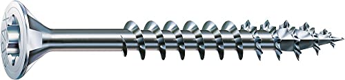 SPAX T-STAR plus 0/1050/1/ 4,5/80/02 Vite universale con testa svasata, 4CUT, filettatura parziale, lucida zincata tramite galvanizzazione, Zincato, 4,5 x 80 mm