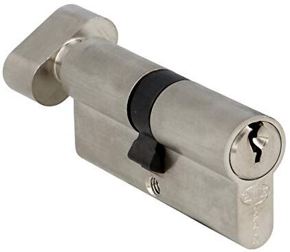 Amig Cilindro di sicurezza con stampella   Serratura per porte   Bombina di alta sicurezza   Include 3 chiavi   Leva lunga   Argento   Misure: 70 (35-35 mm)