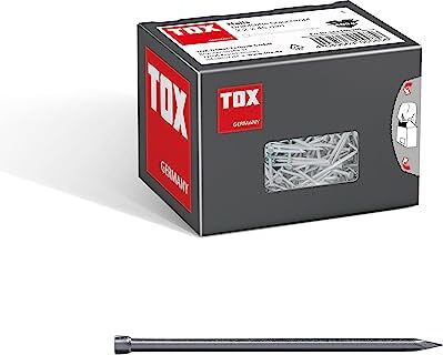 TOX Chiodi a filo 2,2x45 mm con testa rovesciabile per fissaggi quasi invisibili nel legno, applicazione universale per interni ed esterni, acciaio lucido, 400 g in cartone,