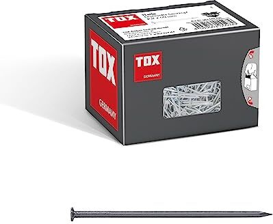 TOX Chiodi a filo 2,2x50 mm con testa svasata per semplici giunzioni in legno e superfici piane, uso universale in interni ed esterni, acciaio lucido, 400 g in cartone,