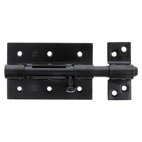 Amig Tassello di sovrapposizione   85 x 67 mm   Ideale per porte a gradino in legno   Foro per porta ø 8 mm   Chiusura per bagno, camera da letto o ufficio   Hasp di sicurezza   acciaio nero