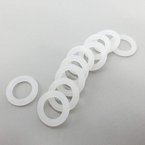 Generico 20/50 / 100pcs 5mm Spessore Bianco silicone O-ring Guarnizioni Guarnizione Food Grade 26/27/28/30/32/34/35/36/38/40/42 millimetri OD O anelli di tenuta in gomma Grommet (Colore : 38x28x5mm, Taglia :