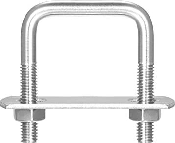 WasiQghs Fascetta for tubi, bulloni a U quadrati, 3 set 30 mm (1,18") Larghezza interna 60 mm Lunghezza M8 Bullone a U in acciaio inossidabile 304 con dadi e piastre, for rimorchio for barche (Size : M6x32x46