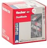 Fischer Duoblade, Tasselli Autoforanti Espandenti per Cartongesso, 50 Pezzi, Grigio/Rosso