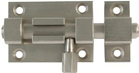 Amig Chiusura per porte Mod.700   65 x 37 mm   Chiavistello di sicurezza per chiusura orizzontale o verticale   in ottone con finitura cromata opaca   Include Tirafondi