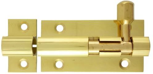 Merriway Bulk Hardware , Chiavistello in Ottone Pieno Lucidato per Porta, Montaggio di Superficie, 50 mm