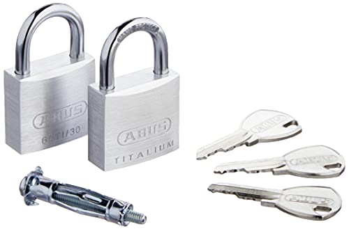 Abus Lucchetto 30 mm, confezione da 2, colore: Argento