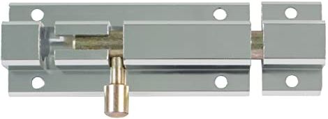 Amig Perno di fissaggio per porte Mod.501   Chiavistello di sicurezza per chiusura orizzontale o verticale   in alluminio con finitura argentata   Dimensioni: 250 x 40 mm   Include tranciali