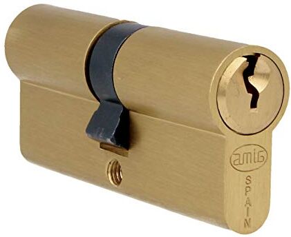 Amig Cilindro di sicurezza   Serratura per porte   Cam da 15 mm   Include 3 chiavi   Ottone opaco   Misure: 70 (35-35 mm)