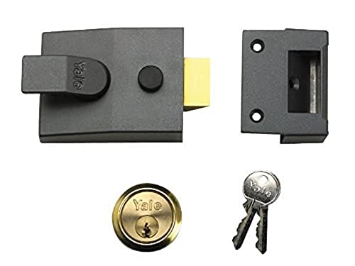 YALE Locks P89 Visi Pack Serratura a cilindro (60 mm) con serratura a scatto interna, finitura in cromo satinato