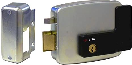 CISA , Serratura Elettrica da Applicare a Cilindro, Entrata 60 mm, per Infissi con Apertura Esterna, Mano Sinistra