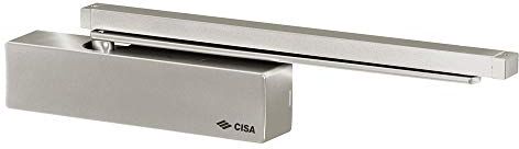 CISA 1D7200040C2, Chiudiporta a Camme Serie D7200 per Porte con Apertura Interna, senza Arresto, EN 2-5, Inox Satinato, Largh. Porta Max 1250