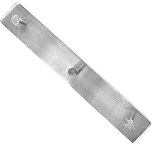 Merriway Bulk Hardware BH05966 singolo appendiabiti con fissaggi a con finitura in acciaio satinato, bianco,