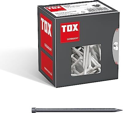 TOX Chiodi a filo 3,1x70 mm con testa rovesciabile per fissaggi quasi invisibili nel legno, uso universale in interni ed esterni, acciaio lucido, 400 g in cartone,