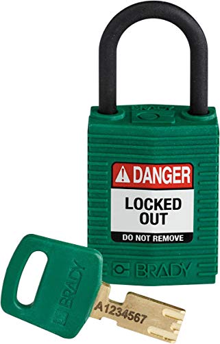 Brady SafeKey Lucchetto compatto, 33 mm x 67 mm x 19 mm, verde