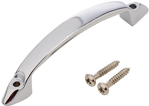 Merriway Bulk Hardware  Maniglia a D a Montaggio Frontale con Viti, Finitura Cromata, 95 mm, Argento