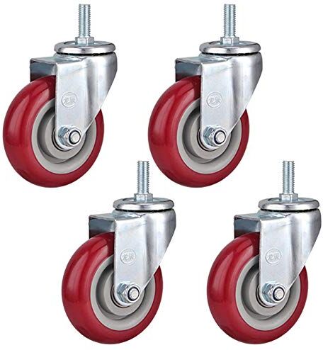 Generico Rotelle per trasporto,Rotelle pesanti,con freni,Rotelle in poliuretano,Larghezza: 32 mm,Rotelle per mobili,Carico 300 kg,Set 4 pezzi.,B/4 universale,63mm