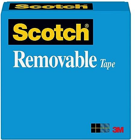 3M Scotch Nastro Rimovibile, 0,5 x 36 m, 811 (), Acrilico, Multicolore, 2.75x2.75x0.6 cm