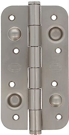 Amig Set di 6 Cerniere di Sicurezza per Porte   Angoli Arrotondati   Apertura e Chiusura Silenziose   Fissa con Fermezza le Porte d'Ingresso   Acciaio   Colore Argento   150 x 82 x 3 mm