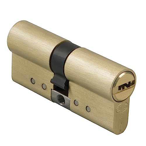 Amig Cilindro di sicurezza   Serratura per porte   Antanzua e Antibumping   Bombina anti-estrazione e antirottura   Include 5 chiavi   Oro opaco   Misure: 100 (30-70) mm