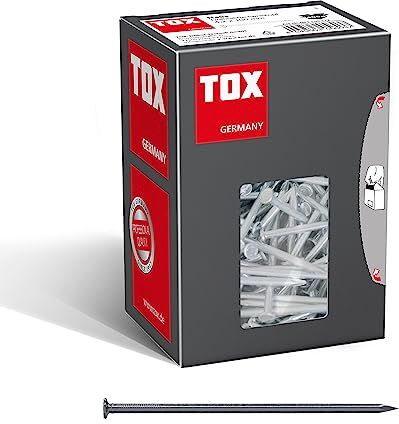 TOX Chiodi a filo 4,2x100 mm con testa svasata per semplici giunzioni in legno e superfici piane, uso universale in interni ed esterni, acciaio lucido, 400 g in cartone,