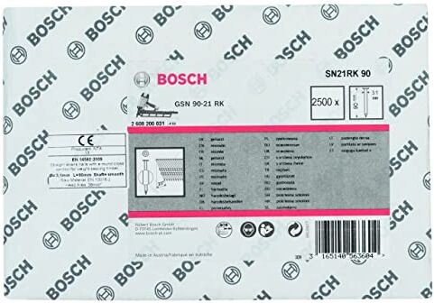 Bosch Chiodo con testa tonda 21° SN21RK 90, non trattato, liscio