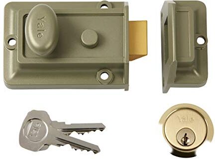 YALE YAL77ENBPB Nightlatch Tradizionale, Sicurezza Standard, Finitura in Ottone nichelato, 7.2 x 7.4 x 11.2 cm