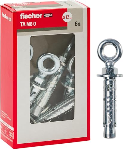 Fischer Tasselli Acciaio Ta M 8 con occhiolo, Diametro 12 mm, , 6 Pezzi per Confezione, M8