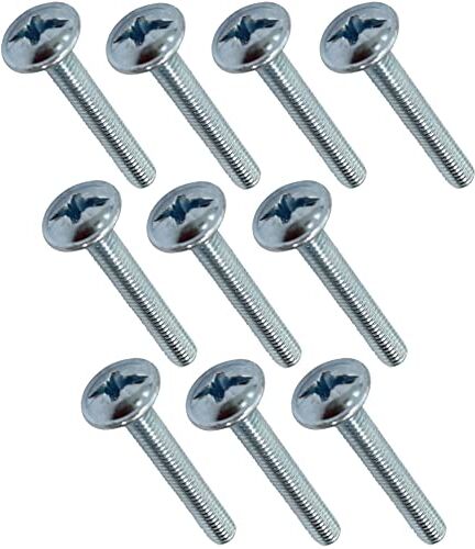 Aerzetix C44744 Set di 10 Vite per maniglie per mobili testa grande bombata Ø4x28mm acciaio zincato impronta Pozidriv fai da te ristrutturazione decorazione