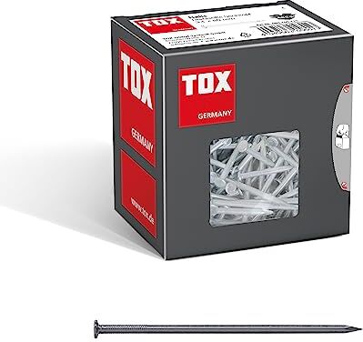 TOX Chiodi a filo 3,1x80 mm con testa svasata per semplici giunzioni in legno e superfici piane, uso universale in interni ed esterni, acciaio lucido, 400 g in cartone,