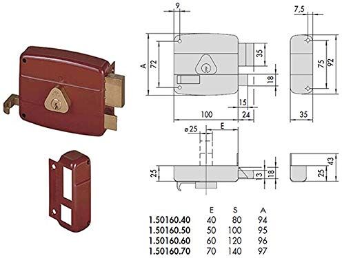 CISA 50160-50-1 SERRATURA APPLICARE CILINDRO STACCATO DX P