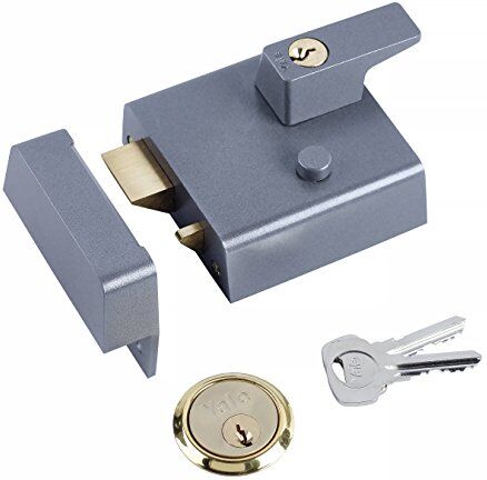 YALE Locks P1 Serratura di sicurezza doppia Nightlatch, finitura DMG/PB, 60 mm