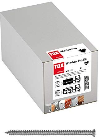 TOX Window Pro SK vite per telaio in acciaio cementato, distanziatore per finestre e porte, testa svasata con trasmissione TX30, 7,5/92 mm,