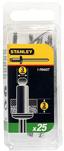 Stanley Rivetti, Alluminio, 3 x 3 mm, Set di 25 pz