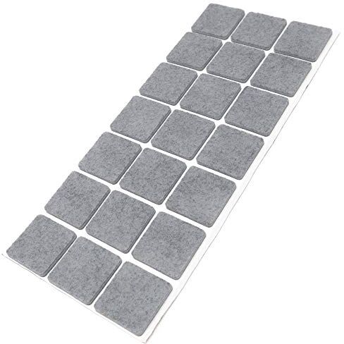 Adsamm ® / 21 x feltrini autoadesivi/Grigio / 30x30 mm/Quadrato/piedini per mobili in feltro da 3.5 mm di spessore/pad protettivi per arredi