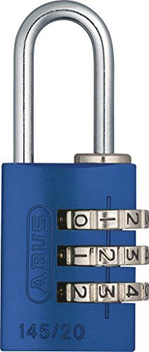 Abus Lucchetto a combinazione 145/20 blu Lucchetto per bagagli, armadietti e molto altro. Lucchetto in alluminio codice numerico regolabile individualmente livello di sicurezza 3